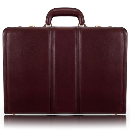A1 Luggage 4.5 in. Coughlin Leather Expandable Attach Briefcase, Burgundy - V Series A12611597